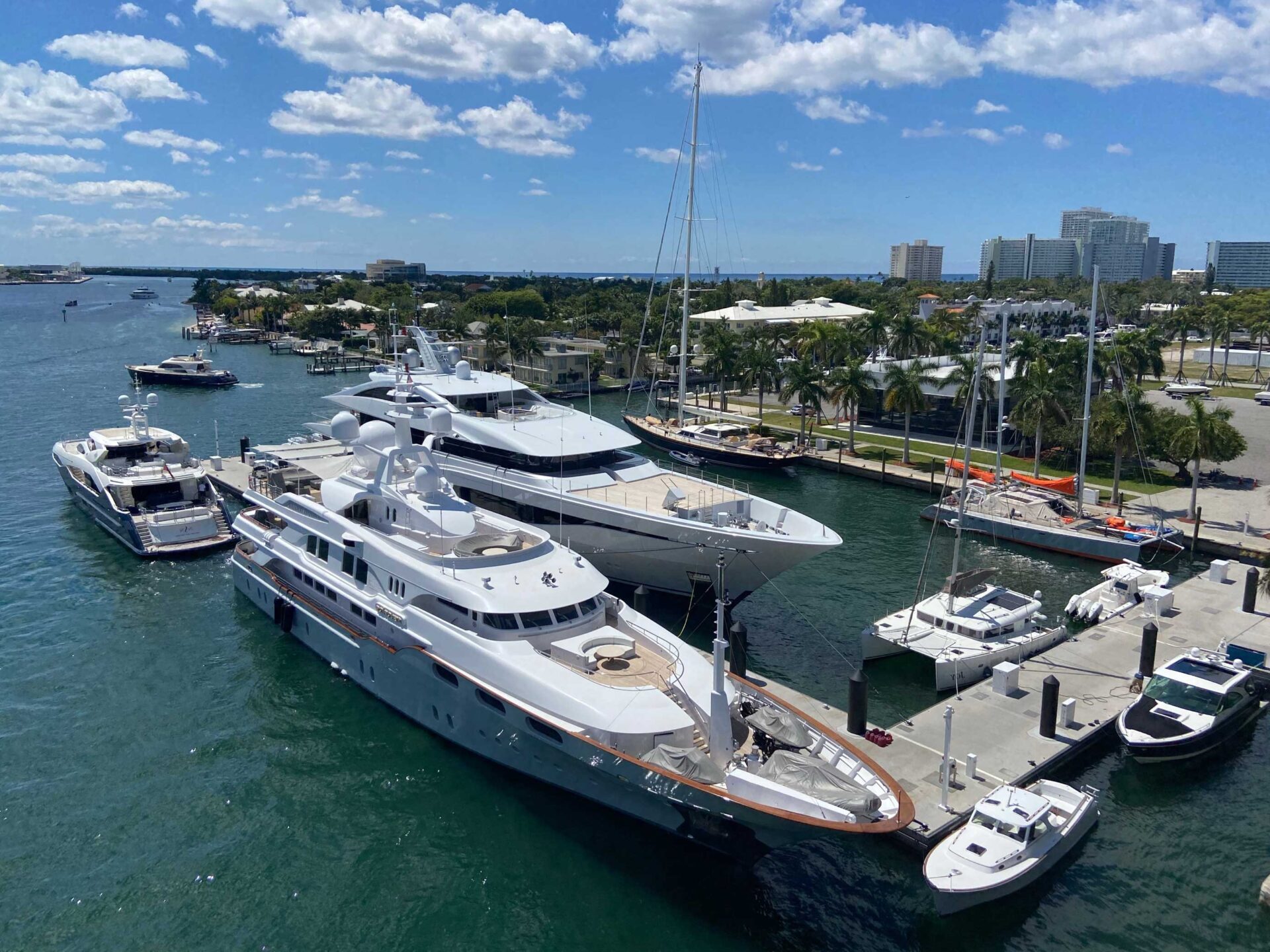 Yachts docked at Pier Sixty-Six Marina in Fort Lauderdale