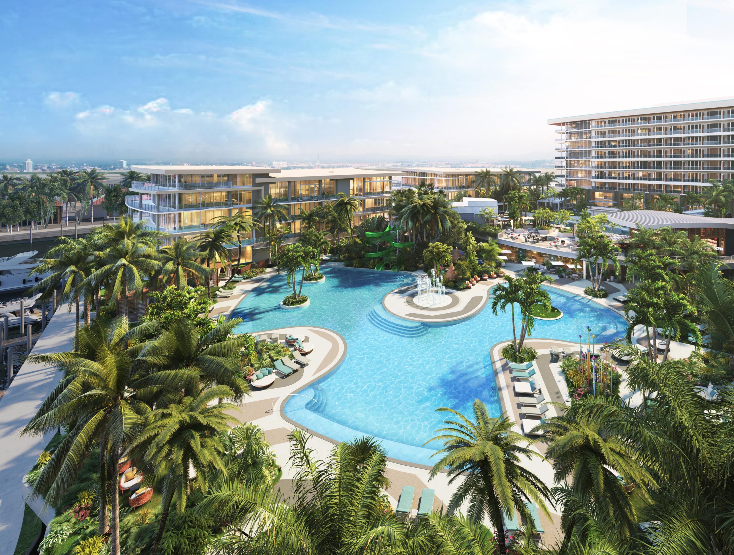 Aerial view of pool at Pier Sixty-Six Hotel and Marina